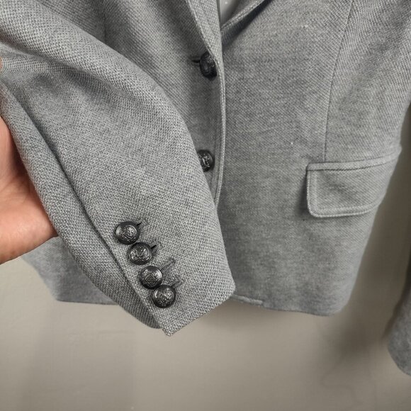Women's Banana Republic Light Gray Academy Blazer Cotton Size 8 - Picture 6 of 8